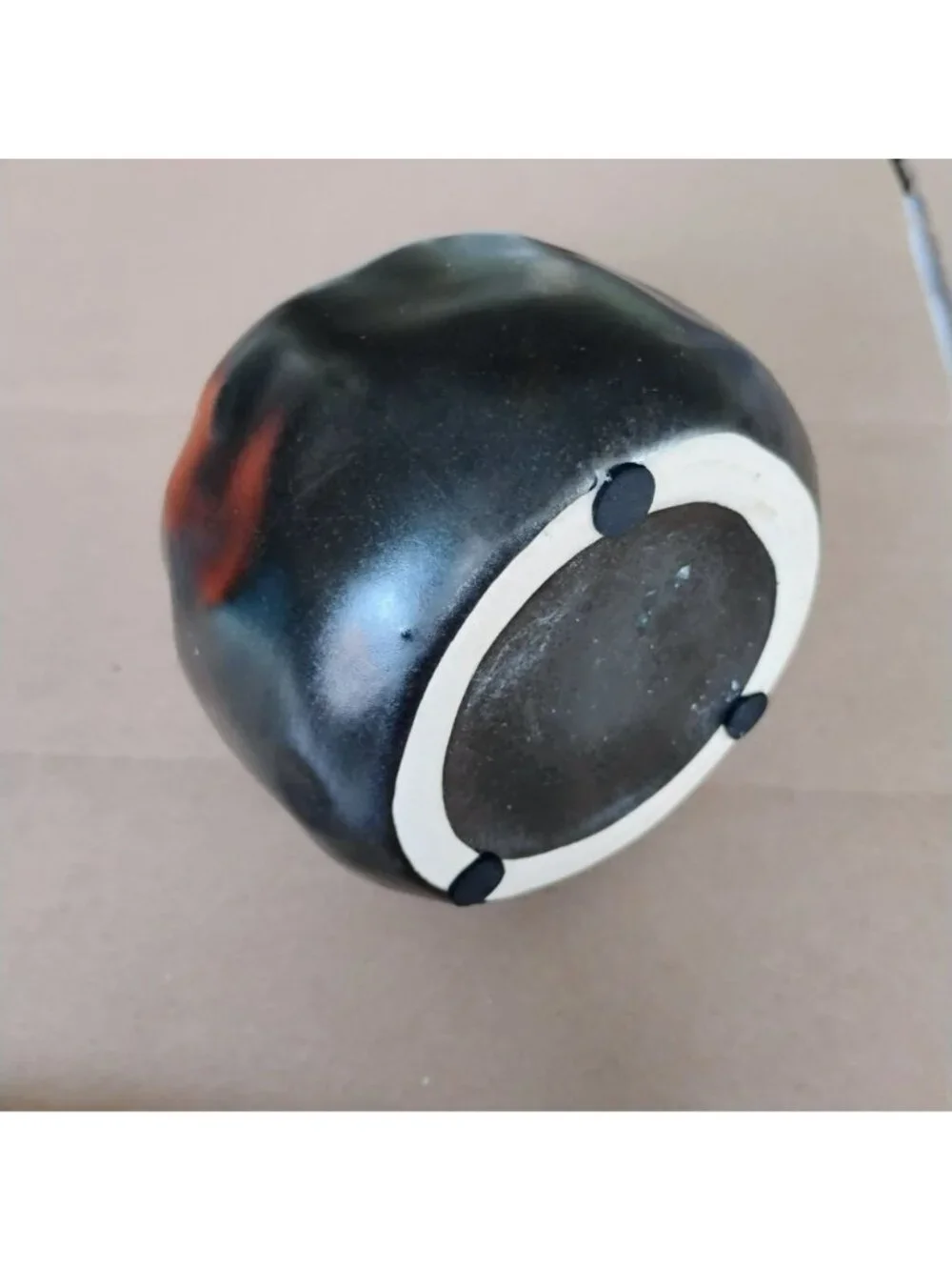 Handcrafted Black Ceramic Vase with Sculptural Organic Shape 4